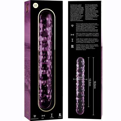 NEBULA SERIES BY IBIZA - MODELLO 15 DILDO IN VETRO BOROSILICATO TRASPARENTE 18.5 CM -O- 3 CM - NEBULA SERIES BY IBIZA | Lingerie Harness Boutique