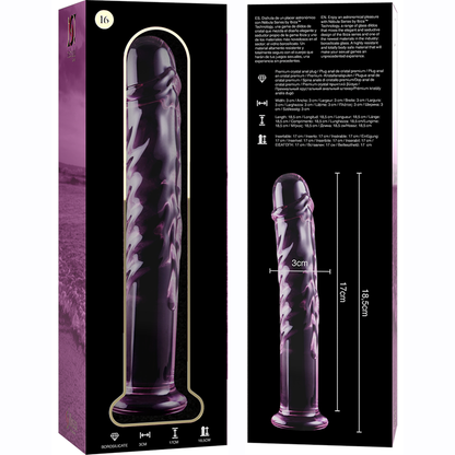 NEBULA SERIES BY IBIZA - MODELLO 16 DILDO IN VETRO BOROSILICATO TRASPARENTE 18.5 CM -O- 3 CM - NEBULA SERIES BY IBIZA | Lingerie Harness Boutique