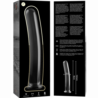 NEBULA SERIES BY IBIZA - MODELLO 17 DILDO IN VETRO BOROSILICATO TRASPARENTE 18.5 CM -O- 3 CM - NEBULA SERIES BY IBIZA | Lingerie Harness Boutique