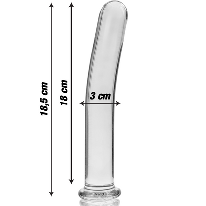 NEBULA SERIES BY IBIZA - MODELLO 17 DILDO IN VETRO BOROSILICATO TRASPARENTE 18.5 CM -O- 3 CM - NEBULA SERIES BY IBIZA | Lingerie Harness Boutique