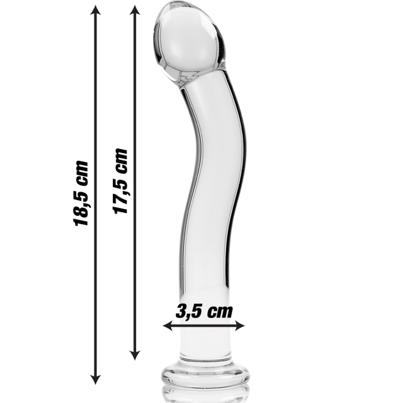 NEBULA SERIES BY IBIZA - MODELLO 18 DILDO IN VETRO BOROSILICATO TRASPARENTE 18.5 CM -O- 3.5 CM - NEBULA SERIES BY IBIZA | Lingerie Harness Boutique