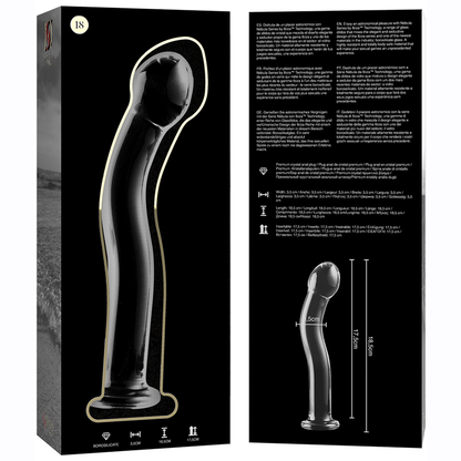 NEBULA SERIES BY IBIZA - MODELLO 18 DILDO IN VETRO BOROSILICATO TRASPARENTE 18.5 CM -O- 3.5 CM - NEBULA SERIES BY IBIZA | Lingerie Harness Boutique