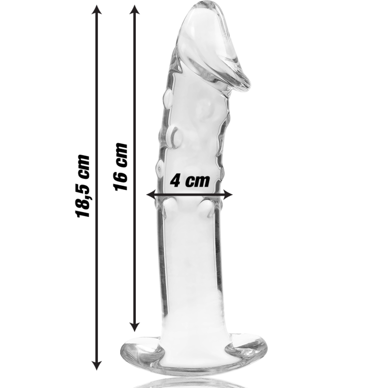 NEBULA SERIES BY IBIZA - MODELLO 19 DILDO IN VETRO BOROSILICATO TRASPARENTE 18.5 CM -O- 4 CM - NEBULA SERIES BY IBIZA | Lingerie Harness Boutique
