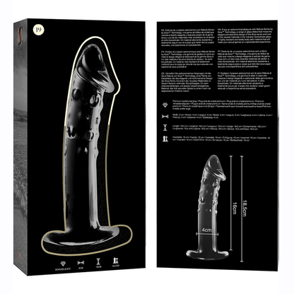 NEBULA SERIES BY IBIZA - MODELLO 19 DILDO IN VETRO BOROSILICATO TRASPARENTE 18.5 CM -O- 4 CM - NEBULA SERIES BY IBIZA | Lingerie Harness Boutique