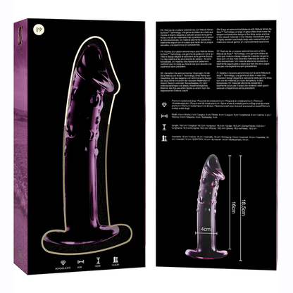 NEBULA SERIES BY IBIZA - MODELLO 19 DILDO IN VETRO BOROSILICATO TRASPARENTE 18.5 CM -O- 4 CM - NEBULA SERIES BY IBIZA | Lingerie Harness Boutique
