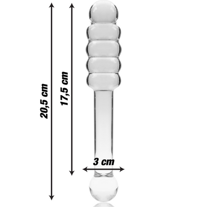 NEBULA SERIES BY IBIZA - MODELLO 20 DILDO IN VETRO BOROSILICATO TRASPARENTE 20.5 CM -O- 3 CM - NEBULA SERIES BY IBIZA | Lingerie Harness Boutique
