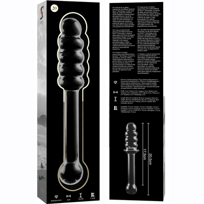 NEBULA SERIES BY IBIZA - MODELLO 20 DILDO IN VETRO BOROSILICATO TRASPARENTE 20.5 CM -O- 3 CM - NEBULA SERIES BY IBIZA | Lingerie Harness Boutique