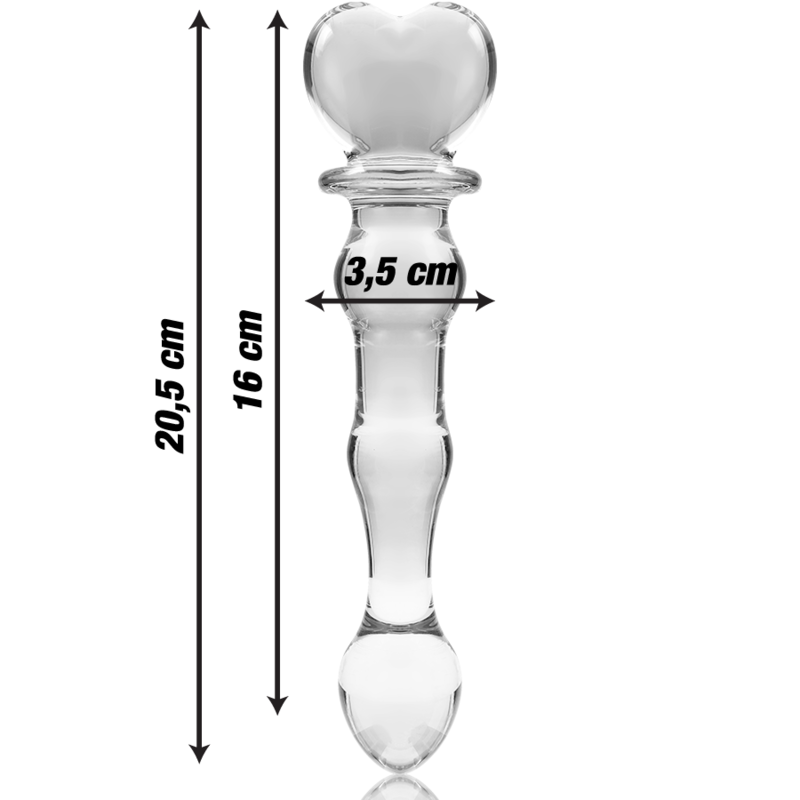 NEBULA SERIES BY IBIZA - MODELLO 21 DILDO IN VETRO BOROSILICATO TRASPARENTE 20.5 CM -O- 3.5 CM - NEBULA SERIES BY IBIZA | Lingerie Harness Boutique