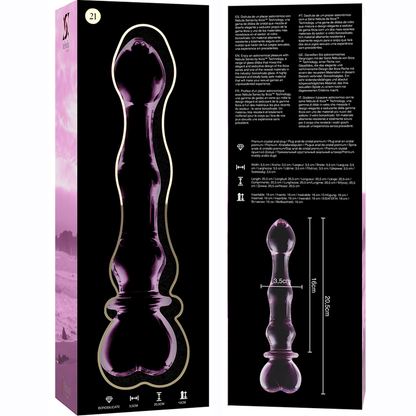 NEBULA SERIES BY IBIZA - MODELLO 21 DILDO IN VETRO BOROSILICATO TRASPARENTE 20.5 CM -O- 3.5 CM - NEBULA SERIES BY IBIZA | Lingerie Harness Boutique