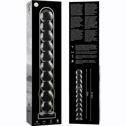 NEBULA SERIES BY IBIZA - MODELLO 22 DILDO IN VETRO BOROSILICATO TRASPARENTE 21.5 CM -O- 2.5 CM - NEBULA SERIES BY IBIZA | Lingerie Harness Boutique