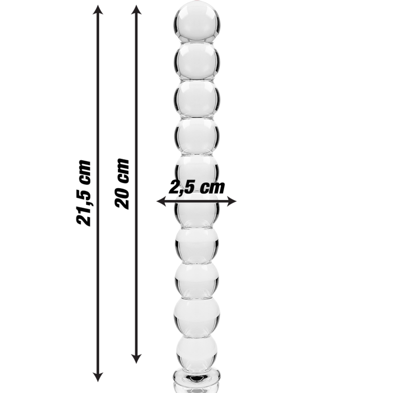 NEBULA SERIES BY IBIZA - MODELLO 22 DILDO IN VETRO BOROSILICATO TRASPARENTE 21.5 CM -O- 2.5 CM - NEBULA SERIES BY IBIZA | Lingerie Harness Boutique