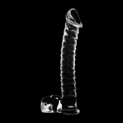 NEBULA SERIES BY IBIZA - MODELLO 23 DILDO IN VETRO BOROSILICATO TRASPARENTE 21.5 CM -O- 4 CM - NEBULA SERIES BY IBIZA | Lingerie Harness Boutique