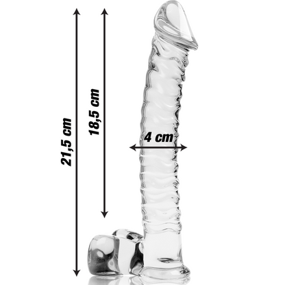 NEBULA SERIES BY IBIZA - MODELLO 23 DILDO IN VETRO BOROSILICATO TRASPARENTE 21.5 CM -O- 4 CM - NEBULA SERIES BY IBIZA | Lingerie Harness Boutique