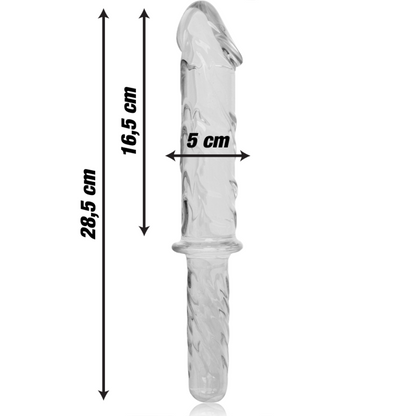 NEBULA SERIES BY IBIZA - MODELLO 24 DILDO IN VETRO BOROSILICATO TRASPARENTE 28.5 CM -O- 5 CM - NEBULA SERIES BY IBIZA | Lingerie Harness Boutique