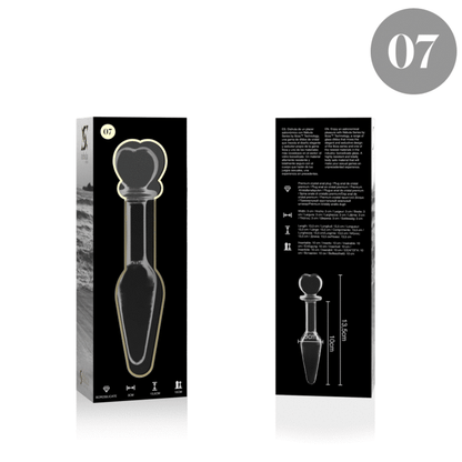 NEBULA SERIES BY IBIZA - MODELLO 7 PLUG ANALE VETRO BOROSILICATO TRASPARENTE 13.5 CM -O- 3 CM - NEBULA SERIES BY IBIZA | Lingerie Harness Boutique