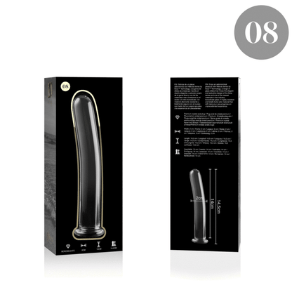 NEBULA SERIES BY IBIZA - MODELLO 8 DILDO IN VETRO BOROSILICATO TRASPARENTE 14.5 CM -O- 2 CM - NEBULA SERIES BY IBIZA | Lingerie Harness Boutique
