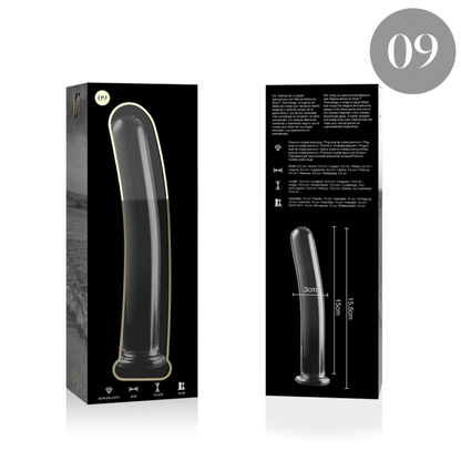 NEBULA SERIES BY IBIZA - MODELLO 9 DILDO IN VETRO BOROSILICATO TRASPARENTE 15.5 CM -O- 2.5 CM - NEBULA SERIES BY IBIZA | Lingerie Harness Boutique