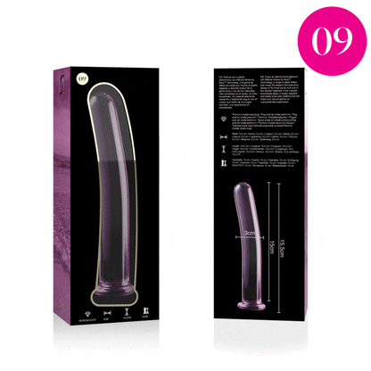NEBULA SERIES BY IBIZA - MODELLO 9 DILDO IN VETRO BOROSILICATO TRASPARENTE 15.5 CM -O- 2.5 CM - NEBULA SERIES BY IBIZA | Lingerie Harness Boutique