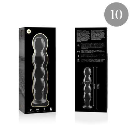 NEBULA SERIES BY IBIZA - MODELLO 10 DILDO IN VETRO BOROSILICATO TRASPARENTE 16.5 CM -O- 3.5 CM - NEBULA SERIES BY IBIZA | Lingerie Harness Boutique
