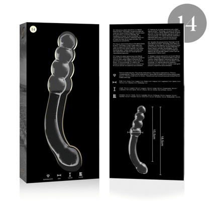 NEBULA SERIES BY IBIZA - MODELLO 14 DILDO IN VETRO BOROSILICATO TRASPARENTE 18.5 CM -O- 3 CM - NEBULA SERIES BY IBIZA | Lingerie Harness Boutique