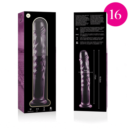NEBULA SERIES BY IBIZA - MODELLO 16 DILDO IN VETRO BOROSILICATO TRASPARENTE 18.5 CM -O- 3 CM - NEBULA SERIES BY IBIZA | Lingerie Harness Boutique