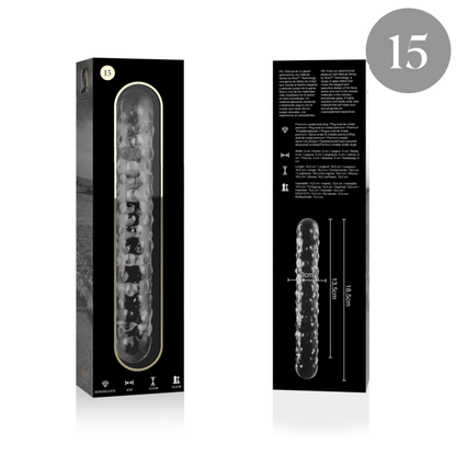 NEBULA SERIES BY IBIZA - MODELLO 15 DILDO IN VETRO BOROSILICATO TRASPARENTE 18.5 CM -O- 3 CM - NEBULA SERIES BY IBIZA | Lingerie Harness Boutique
