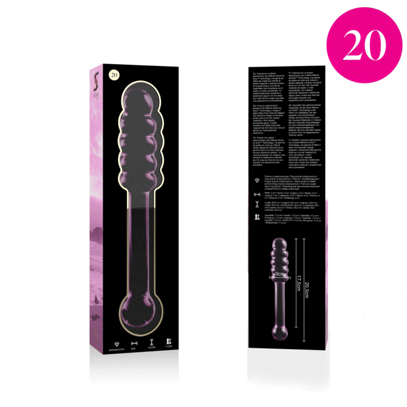NEBULA SERIES BY IBIZA - MODELLO 20 DILDO IN VETRO BOROSILICATO TRASPARENTE 20.5 CM -O- 3 CM - NEBULA SERIES BY IBIZA | Lingerie Harness Boutique