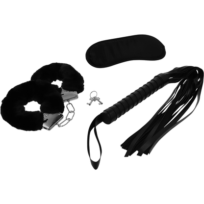 INTENSE - FETISH PLAYSET EROTICO 1 CON MANETTE, MASCHERA CIECA E FLOGGER - INTENSE FETISH | Lingerie Harness Boutique