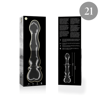 NEBULA SERIES BY IBIZA - MODELLO 21 DILDO IN VETRO BOROSILICATO TRASPARENTE 20.5 CM -O- 3.5 CM - NEBULA SERIES BY IBIZA | Lingerie Harness Boutique