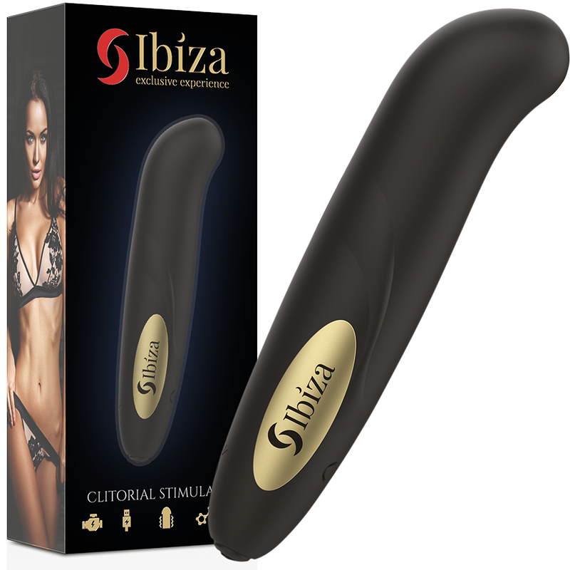 IBIZA - STIMOLATORE CLITORIDE CARICATORE USB 10 MODALIT VIBRAZIONE DORATO 13 X 2,9 - IBIZA TECHNOLOGY | Lingerie Harness Boutique