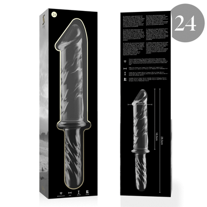 NEBULA SERIES BY IBIZA - MODELLO 24 DILDO IN VETRO BOROSILICATO TRASPARENTE 28.5 CM -O- 5 CM - NEBULA SERIES BY IBIZA | Lingerie Harness Boutique