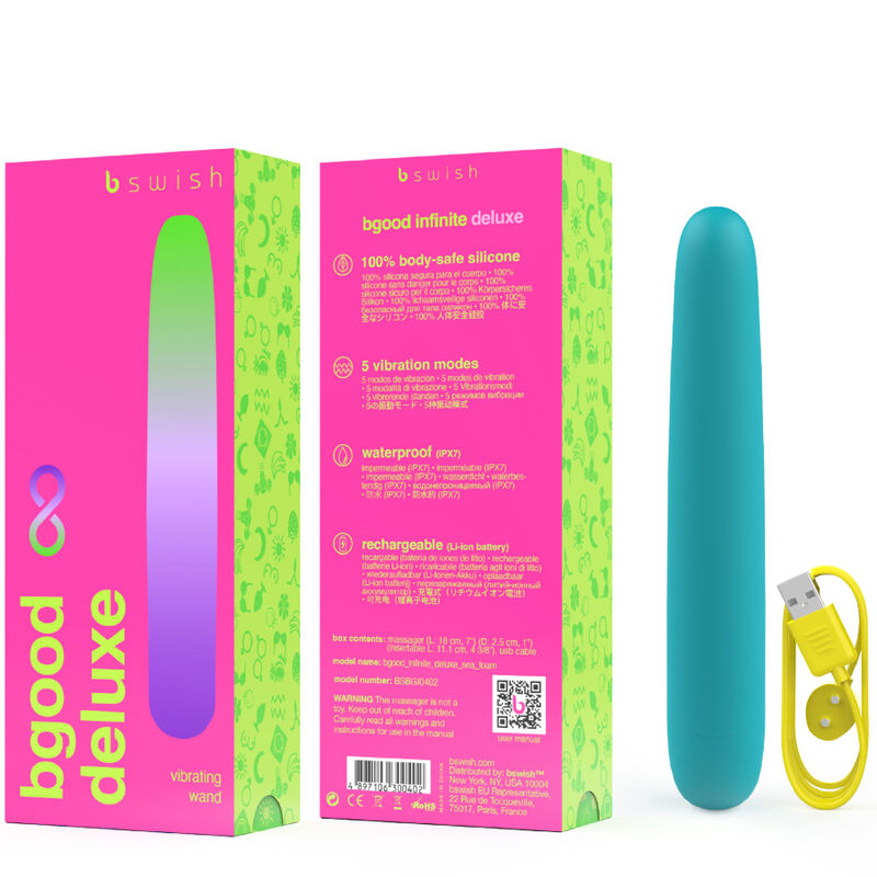 B SWISH - BGOOD INFINITE DELUXE VIBRATORE RICARICABILE IN SILICONE BLU - B SWISH | Lingerie Harness Boutique