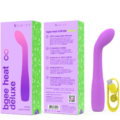 B SWISH - BGEE HEAT INFINITE DELUXE RECHARGEABLE VIBRATOR LAVENDER SILICONE