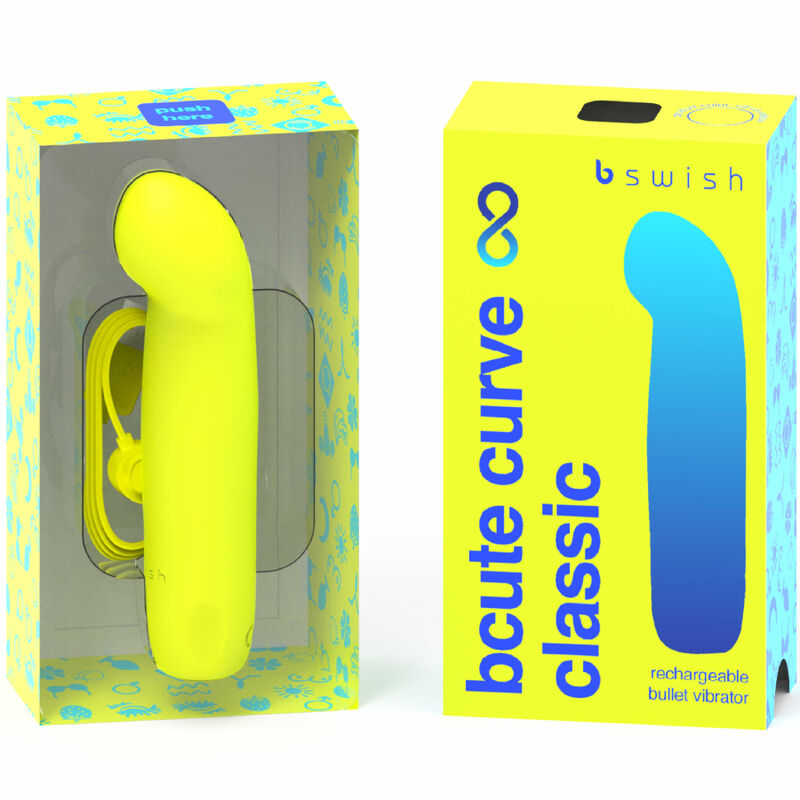 B SWISH - BCUTE CURVE INFINITE CLASSIC VIBRATORE IN SILICONE RICARICABILE GIALLO - B SWISH | Lingerie Harness Boutique