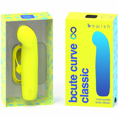 B SWISH - BCUTE CURVE INFINITE CLASSIC VIBRATORE IN SILICONE RICARICABILE GIALLO - B SWISH | Lingerie Harness Boutique