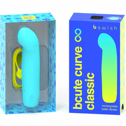 B SWISH - BCUTE CURVE INFINITE CLASSIC RECHARGEABLE SILICONE VIBRATOR BLUE