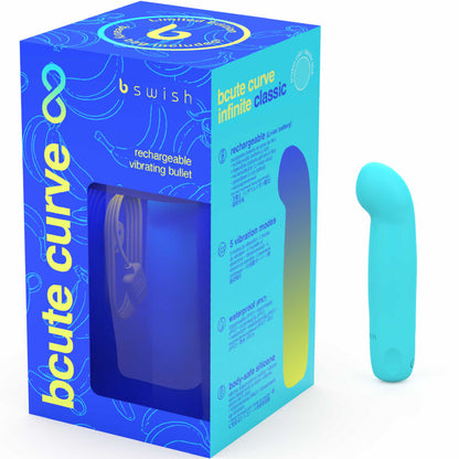 B SWISH - VIBRATORE RICARICABILE IN SILICONE BLU BCUTE CURVE INFINITE CLASSIC EDIZIONE LIMITATA - B SWISH | Lingerie Harness Boutique