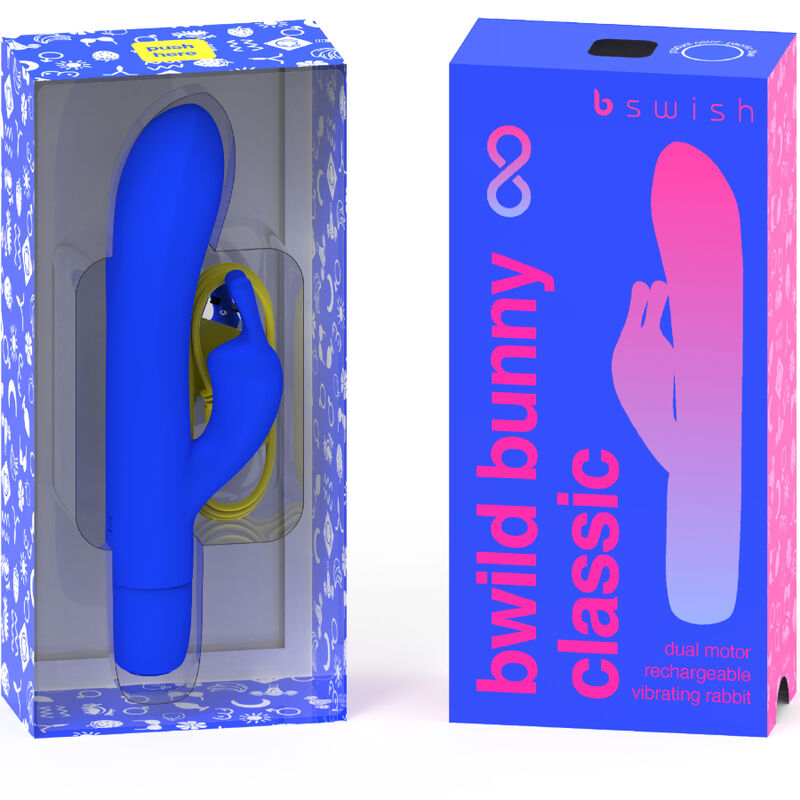 B SWISH - BWILD BUNNY INFINITE CLASSIC VIBRATORE RICARICABILE IN SILICONE BLU - B SWISH | Lingerie Harness Boutique