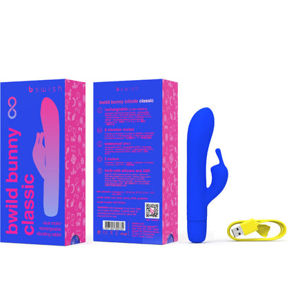 B SWISH - BWILD BUNNY INFINITE CLASSIC VIBRATORE RICARICABILE IN SILICONE BLU - B SWISH | Lingerie Harness Boutique