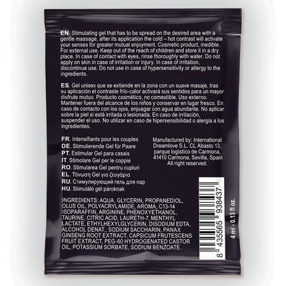SPARTAN - GEL POTENZIATORE DELL''EREZIONE CON EFFETTO FREDDO-CALDO 100% VEGANO 4ML - SPARTAN | Lingerie Harness Boutique