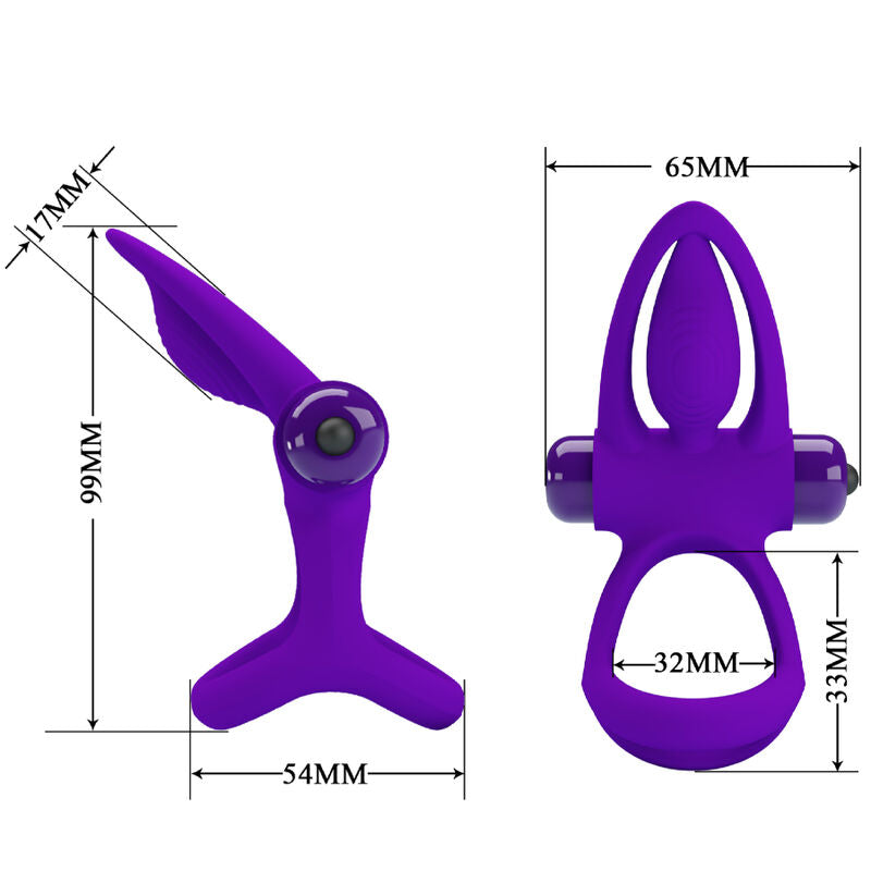 PRETTY LOVE - ANELLO VIBRATORE 10 VIBRAZIONI IN SILICONE VIOLETTO - PRETTY LOVE MALE | Lingerie Harness Boutique