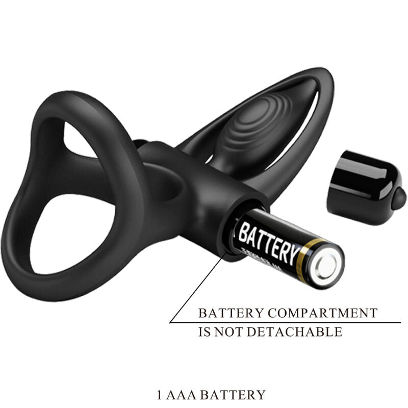 PRETTY LOVE - ANELLO VIBRANTE 10 VIBRAZIONI IN SILICONE NERO - PRETTY LOVE MALE | Lingerie Harness Boutique