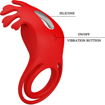 PRETTY LOVE - RUBEN 7 VIBRATION VIBRATING RING IN RED SILICONE