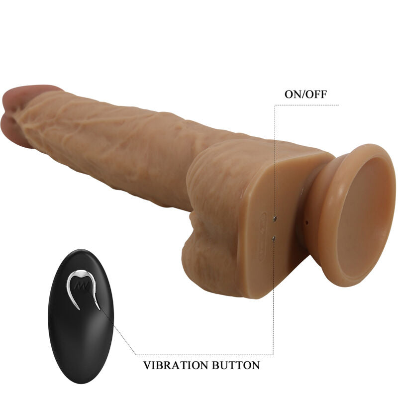 PRETTY LOVE - JONATHAN SILICONE DILDO 3 VIBRATIONS + 3 INSERTION SIZES REMOTE CONTROL 21 CM