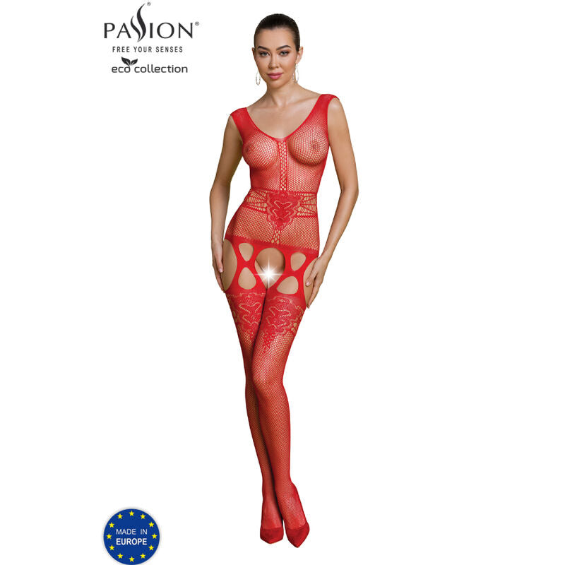 PASSION - COLLEZIONE ECO BODYSTOCKING ECO BS014 BIANCO - PASSION WOMAN BODYSTOCKINGS | Lingerie Harness Boutique