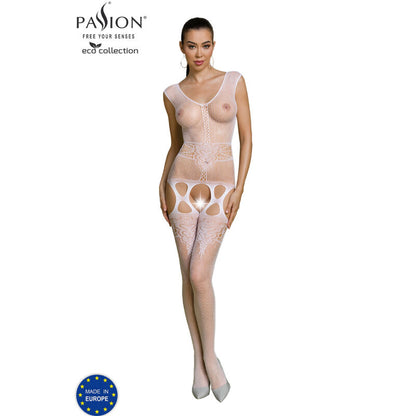 PASSION - COLLEZIONE ECO BODYSTOCKING ECO BS014 BIANCO - PASSION WOMAN BODYSTOCKINGS | Lingerie Harness Boutique