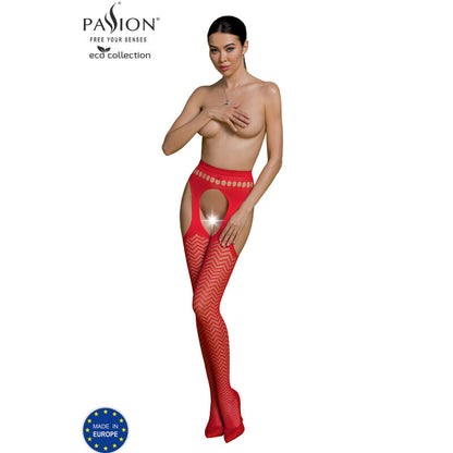 PASSION - COLLEZIONE ECO BODYSTOCKING ECO S002 BIANCO - PASSION WOMAN GARTER & STOCK | Lingerie Harness Boutique