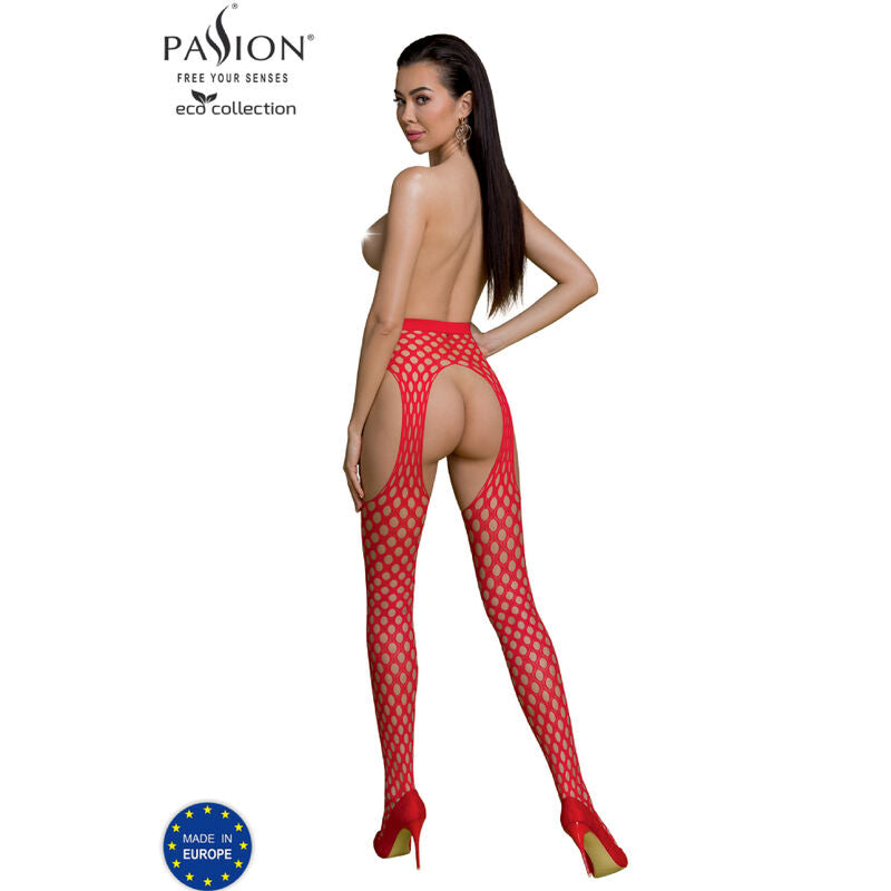 PASSION - COLLEZIONE ECO BODYSTOCKING ECO S003 BIANCO - PASSION WOMAN GARTER & STOCK | Lingerie Harness Boutique