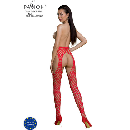 PASSION - COLLEZIONE ECO BODYSTOCKING ECO S003 BIANCO - PASSION WOMAN GARTER & STOCK | Lingerie Harness Boutique