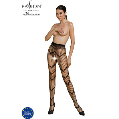 PASSION - COLLEZIONE ECO BODYSTOCKING ECO S006 BIANCO - PASSION WOMAN GARTER & STOCK | Lingerie Harness Boutique